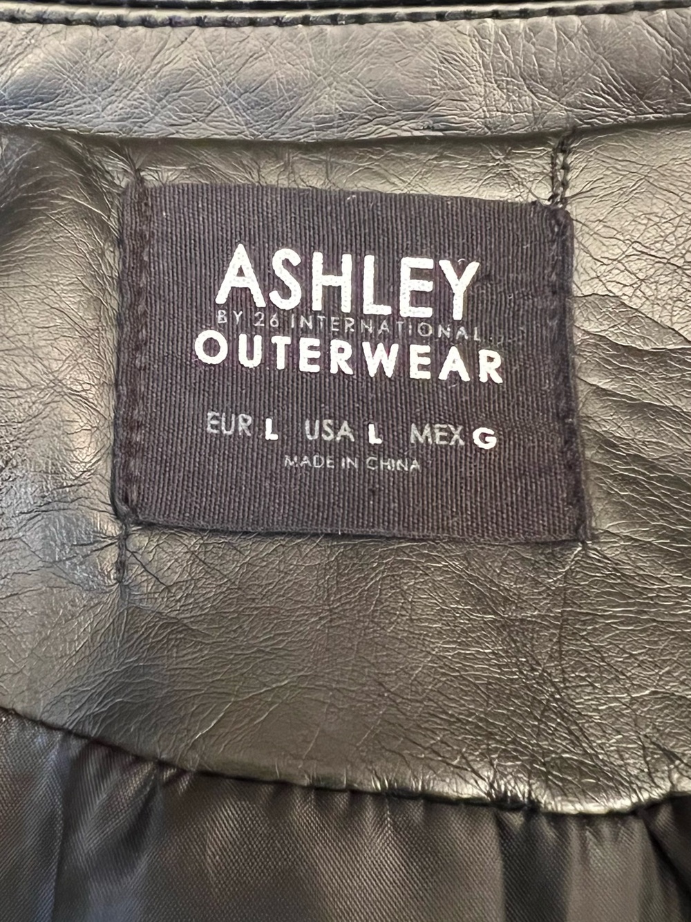 Ashley By 26 International Black Faux Leather Biker Jacket with Belt - Picture 7 of 14